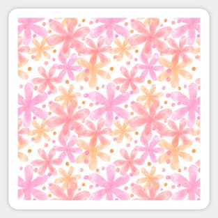 Soft pastel watercolor flowers pattern Sticker